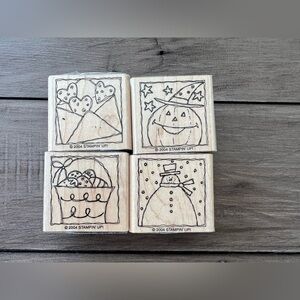 Stampin’ Up! Festive Four 2004 Set of 4 Stamps Retired
